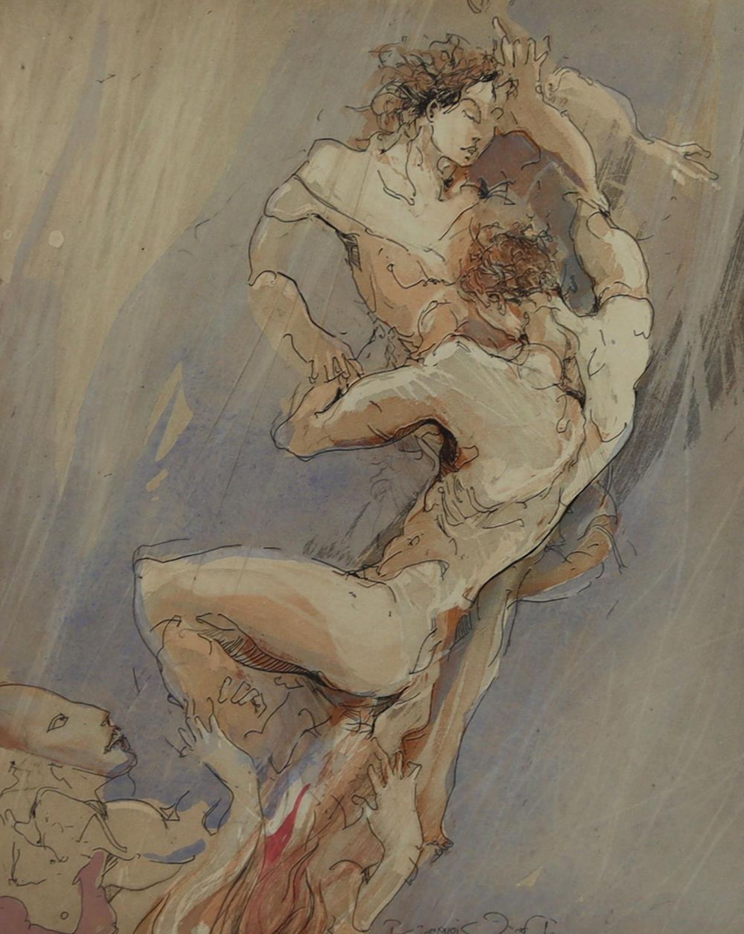 Görg, Jürgen(1951 Dernbach). 'Don Giovanni II' - 'Zauberflöte II'. 2 aquarell. Radierungen. (19)