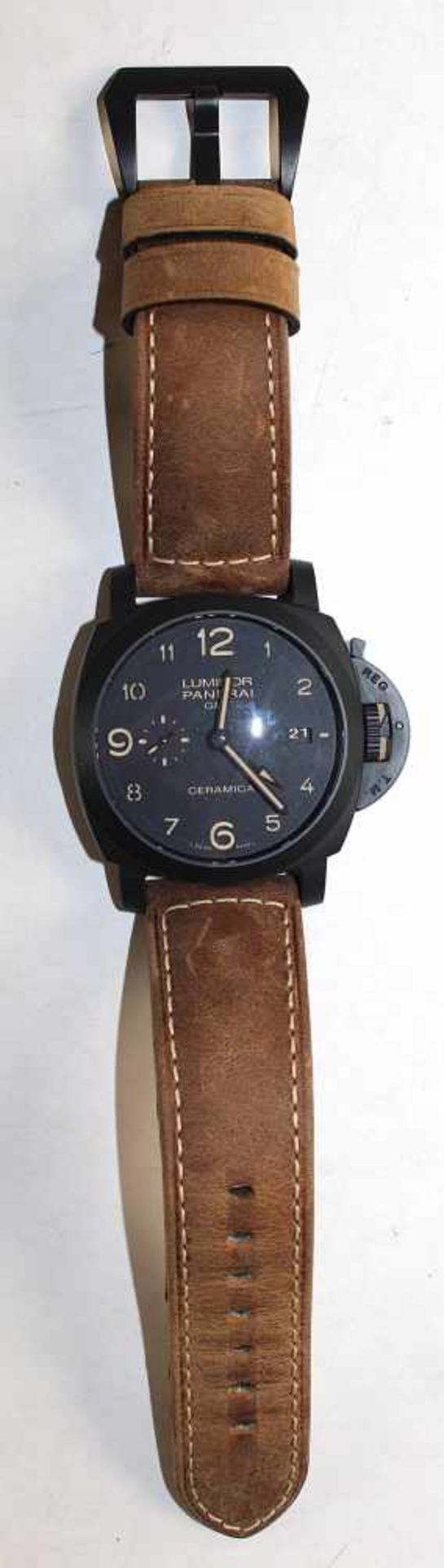 Panerai Luminor1950 3 Tage GMT Automatik Ceramica Armbanduhr. Gehäuse Nr. RO149 / 1500. Swiss - Bild 4 aus 4