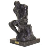 Rodin, Auguste(1840 Paris - Meudon 1917). 'Der Denker'. Bronze. Ca. 36 x 15 x 28 cm. Mit schwarzem