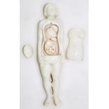 Anatomisches Anschauungsmodelleiner liegenden Schwangeren, wohl Elfenbein, wohl Ende 19. Jh. nach
