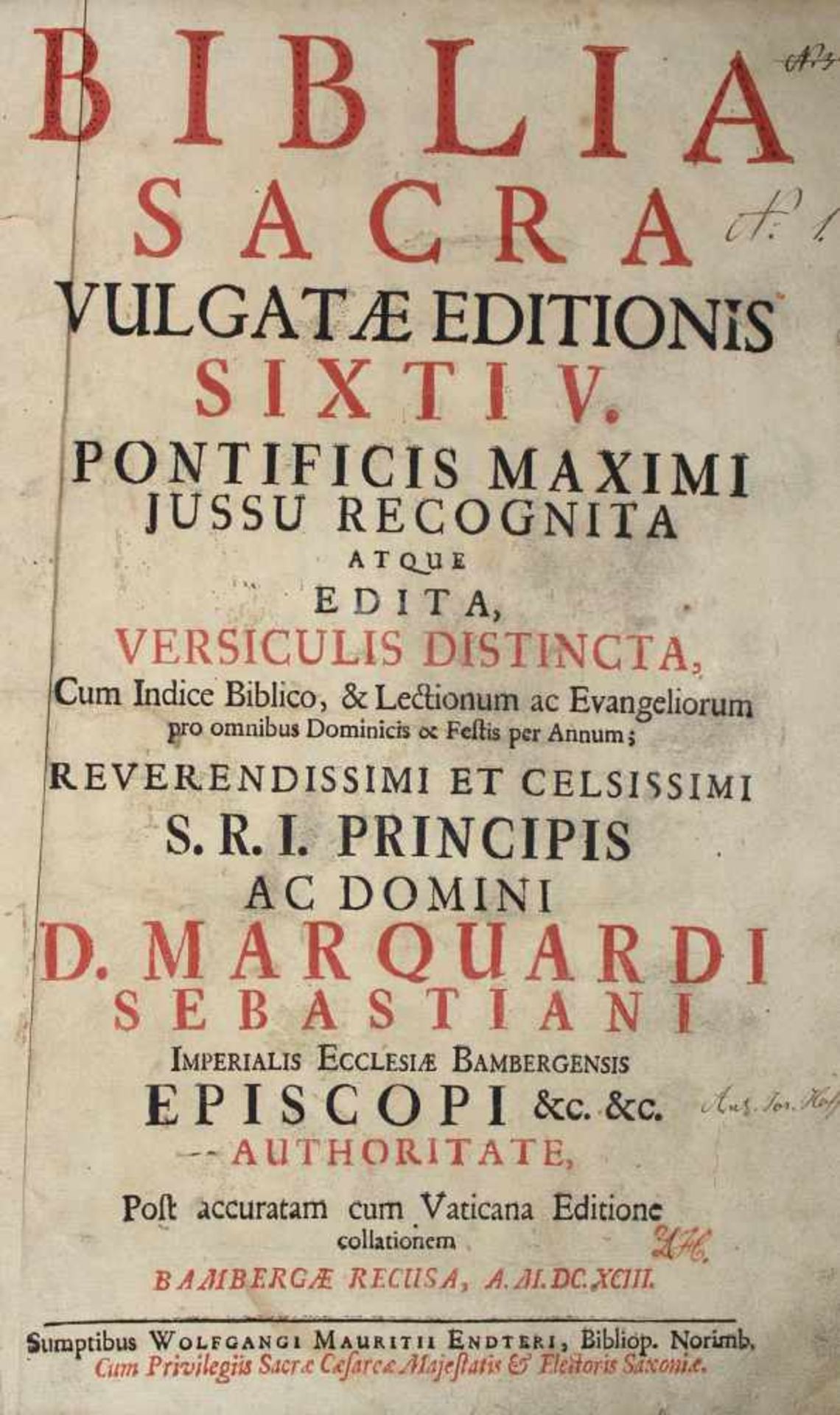 Biblia latina.Biblia sacra, vulgatae editionis Sixti V. Pontif. Max. jussu recognita atque edita,