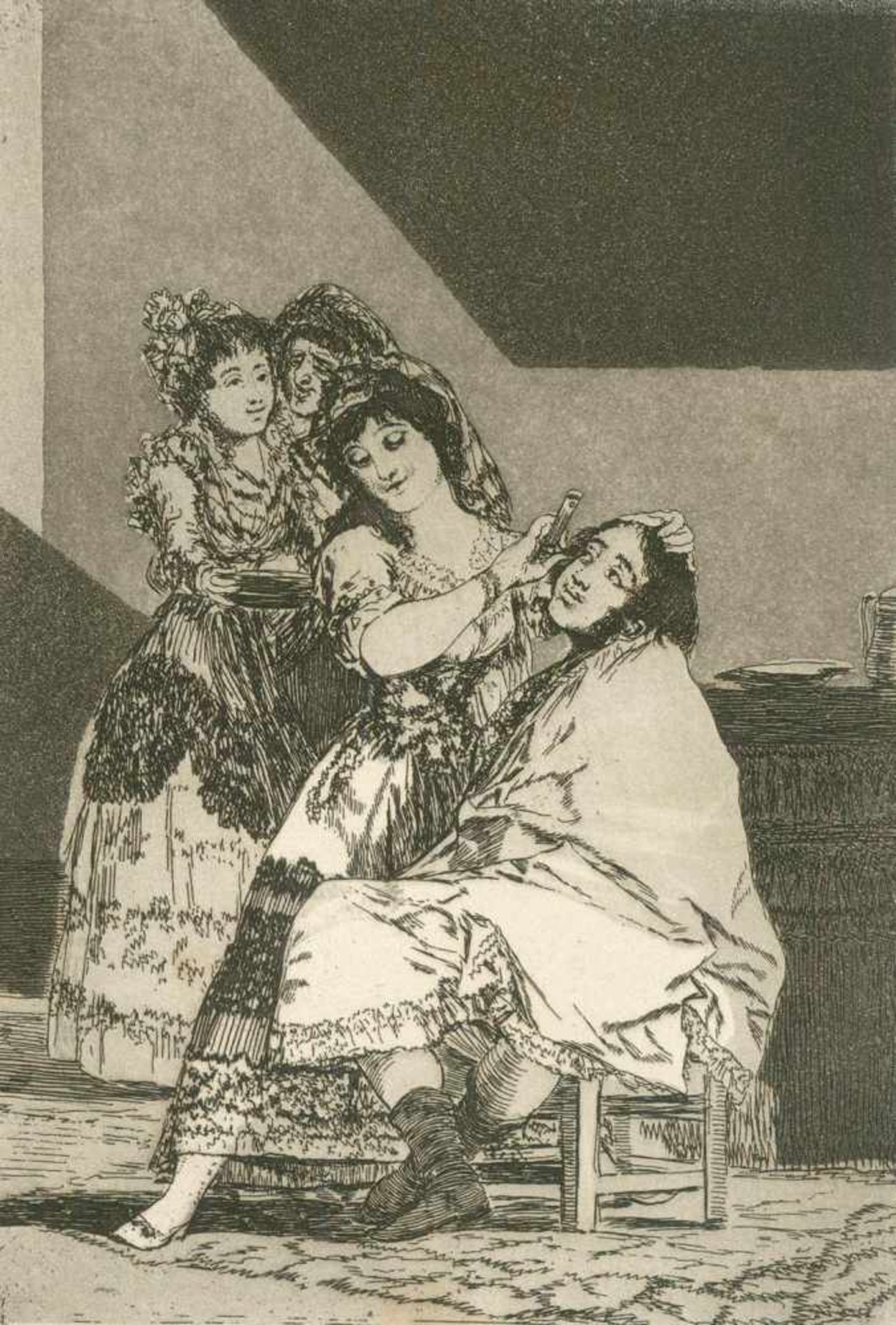 Goya, Francisco de(1746 Fuendetodos - Bordeaux 1828). Los Caprichos. 80 Radierungen mit Aquatinta in - Bild 7 aus 10
