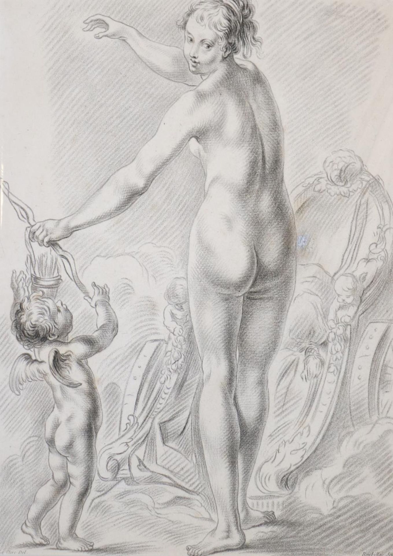 Akt.2 Bl. mit weiblichen Akten. Kupferstiche von Roubillac nach Le Clerc, um 1770. 4°. Unter Passep.