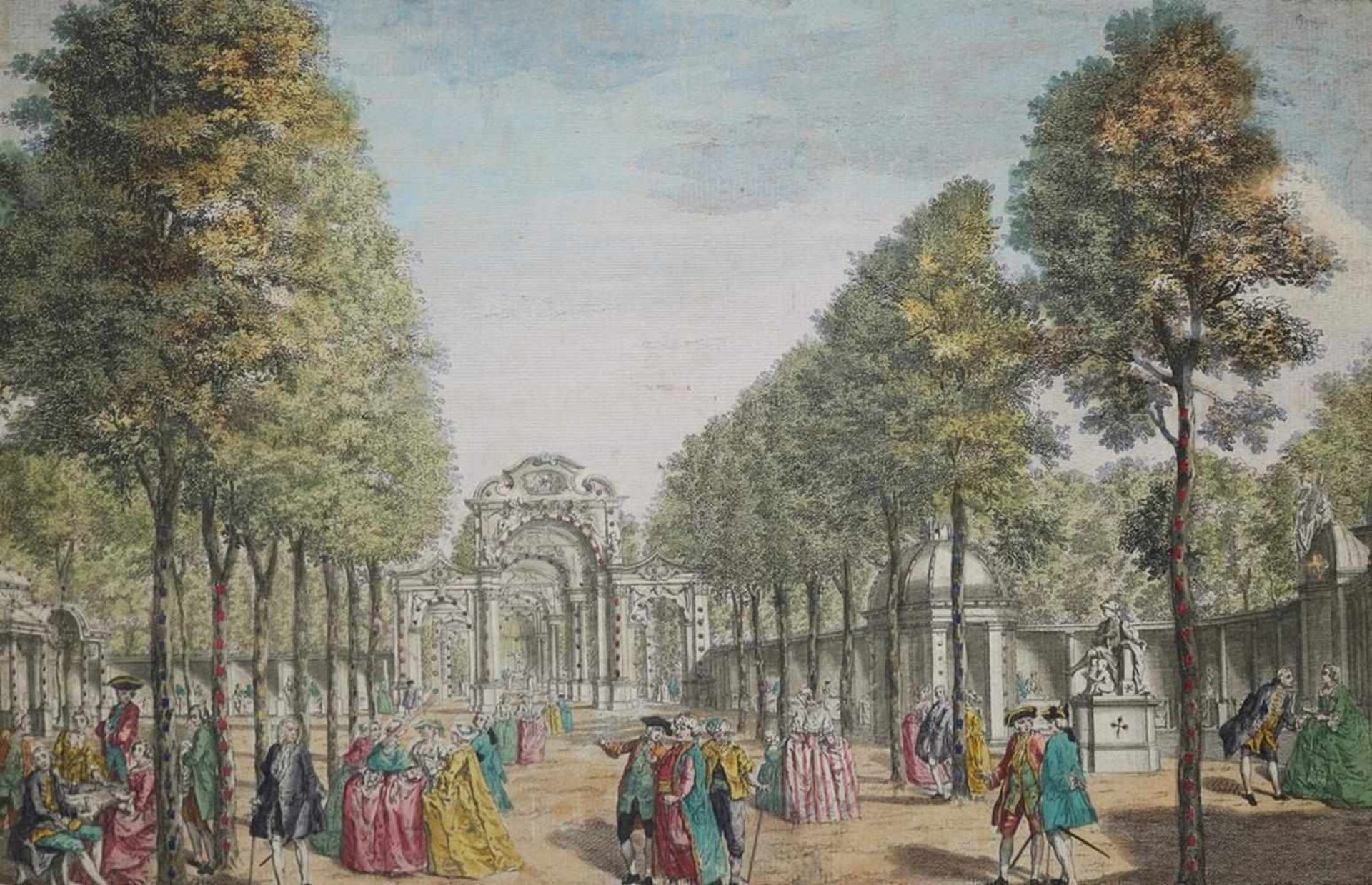 Guckkasten.Großer Guckkasten aus Eichenholz, Niederlande, um 1750. Der ausklappbare Guckkasten hat - Bild 14 aus 15