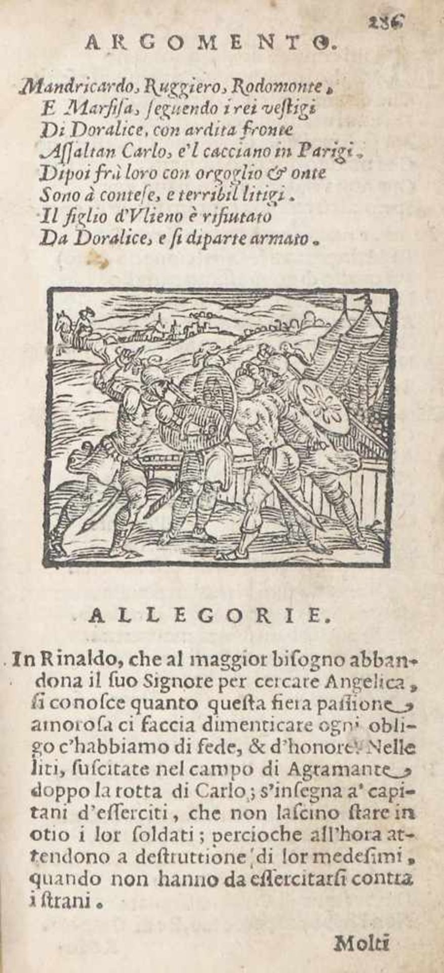 Ariosto,L.Orlando furioso. Con gli Argomenti in ottava rima di M. Lodov. Dolce, Et con le