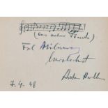Albummit 25 Autographen von Komponisten, Dirigenten, Musikern u. Sängern der Klassik u. Wiener