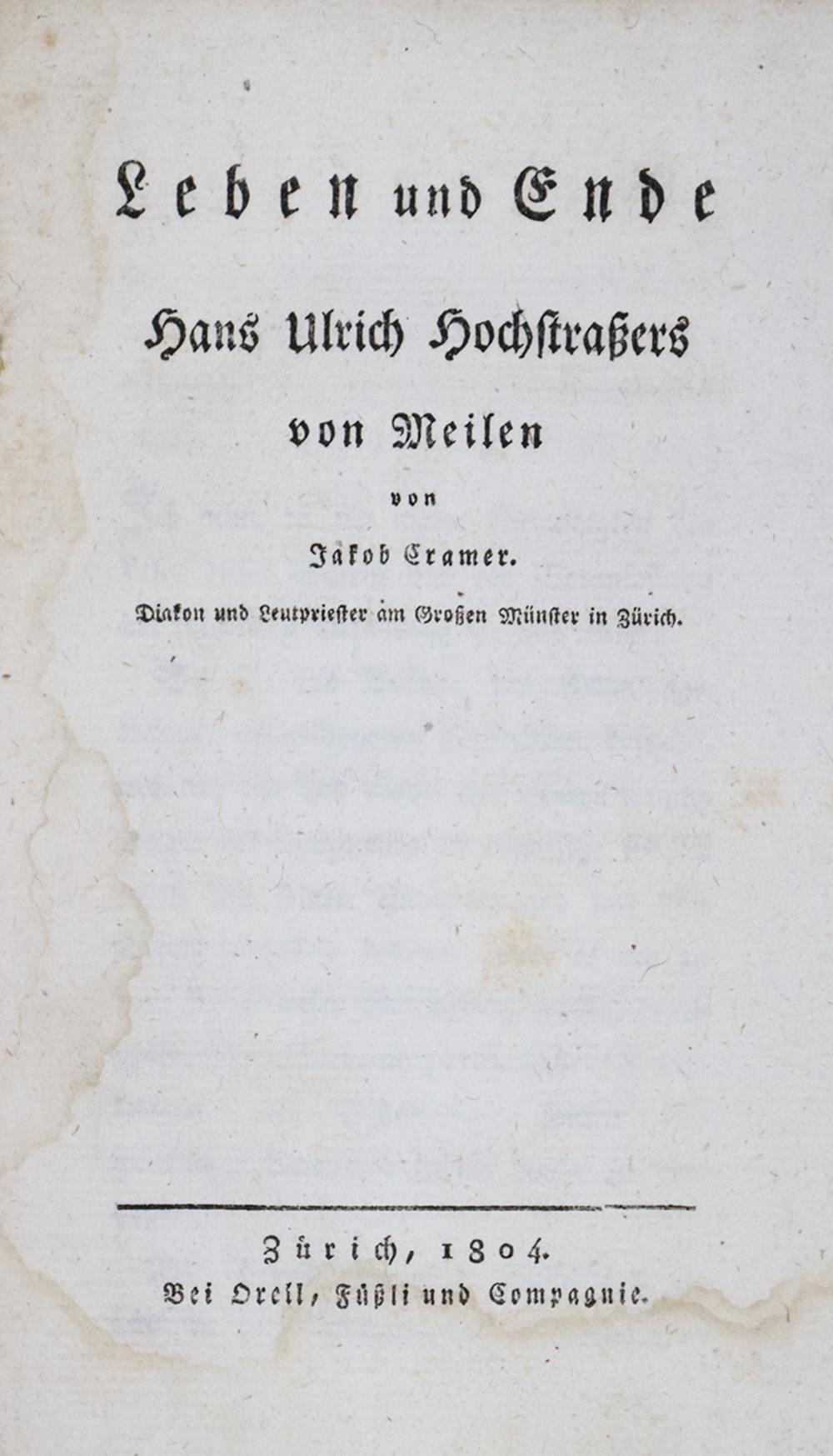 Cramer,J.Beiträge zur nähern Kenntniß des Menschen in Lebensbeschreibungen hingerichteter