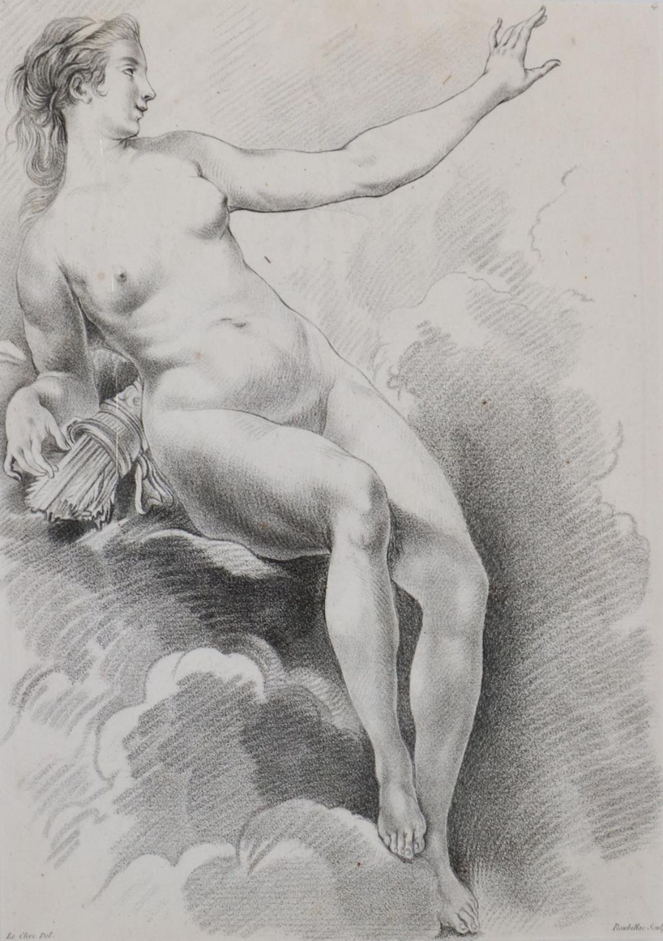 Akt.2 Bl. mit weiblichen Akten. Kupferstiche von Roubillac nach Le Clerc, um 1770. 4°. Unter Passep. - Image 2 of 2