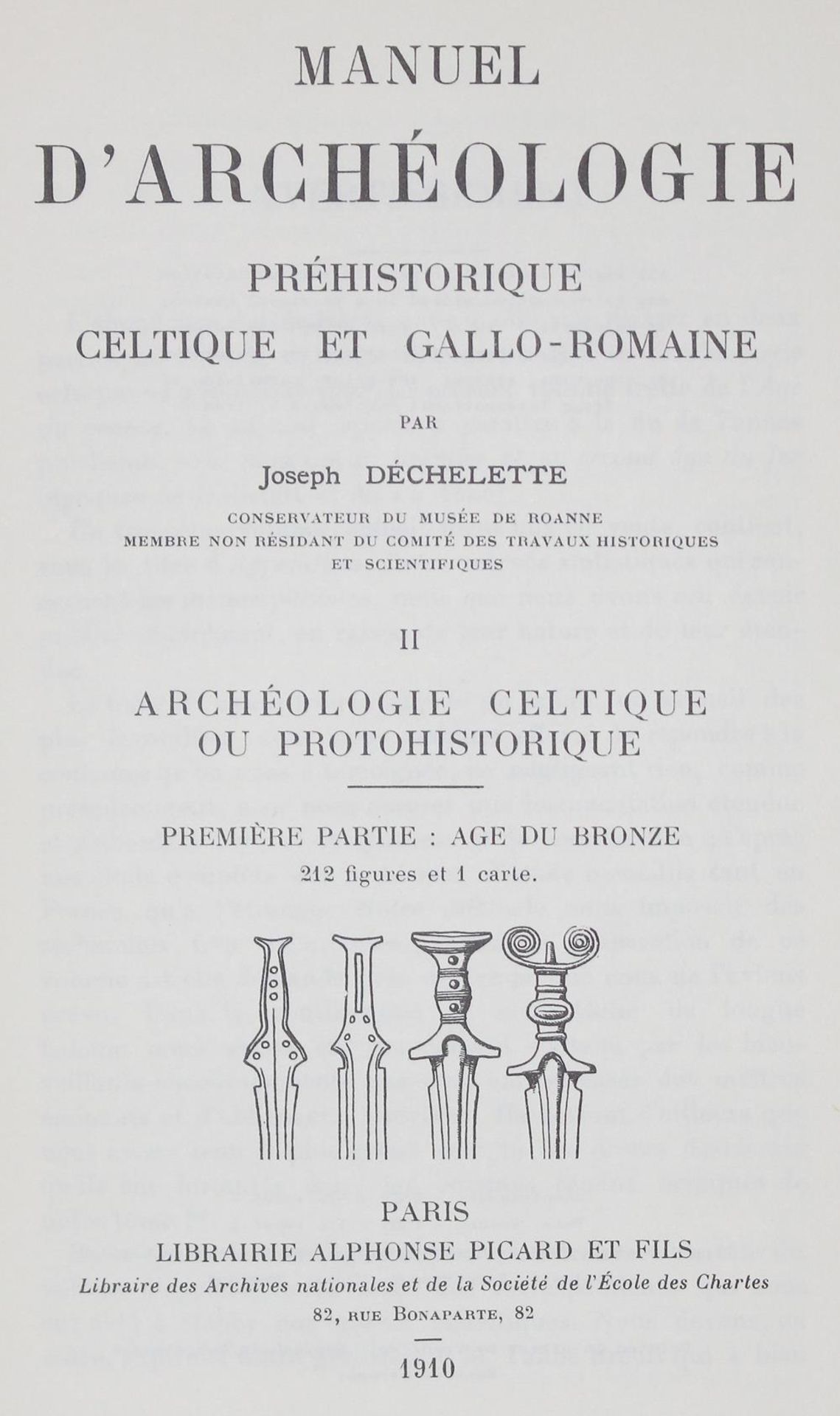 Dechelette,J.Manuel d'Archeologie prehistorique celtique et gallo-romaine. 2 in 5 Bdn. Reprint der