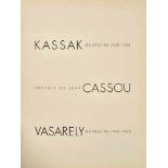 Vasarely,V. u. L.Kassak.Paris, Éditions Denise René 1961. Gr.Fol. Mit 6 Serigraphien von Lajos