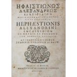 Hephaistion.Enchiridion de metris et poemate. Cum scholiis antiquis, et animadversionibus Joannis