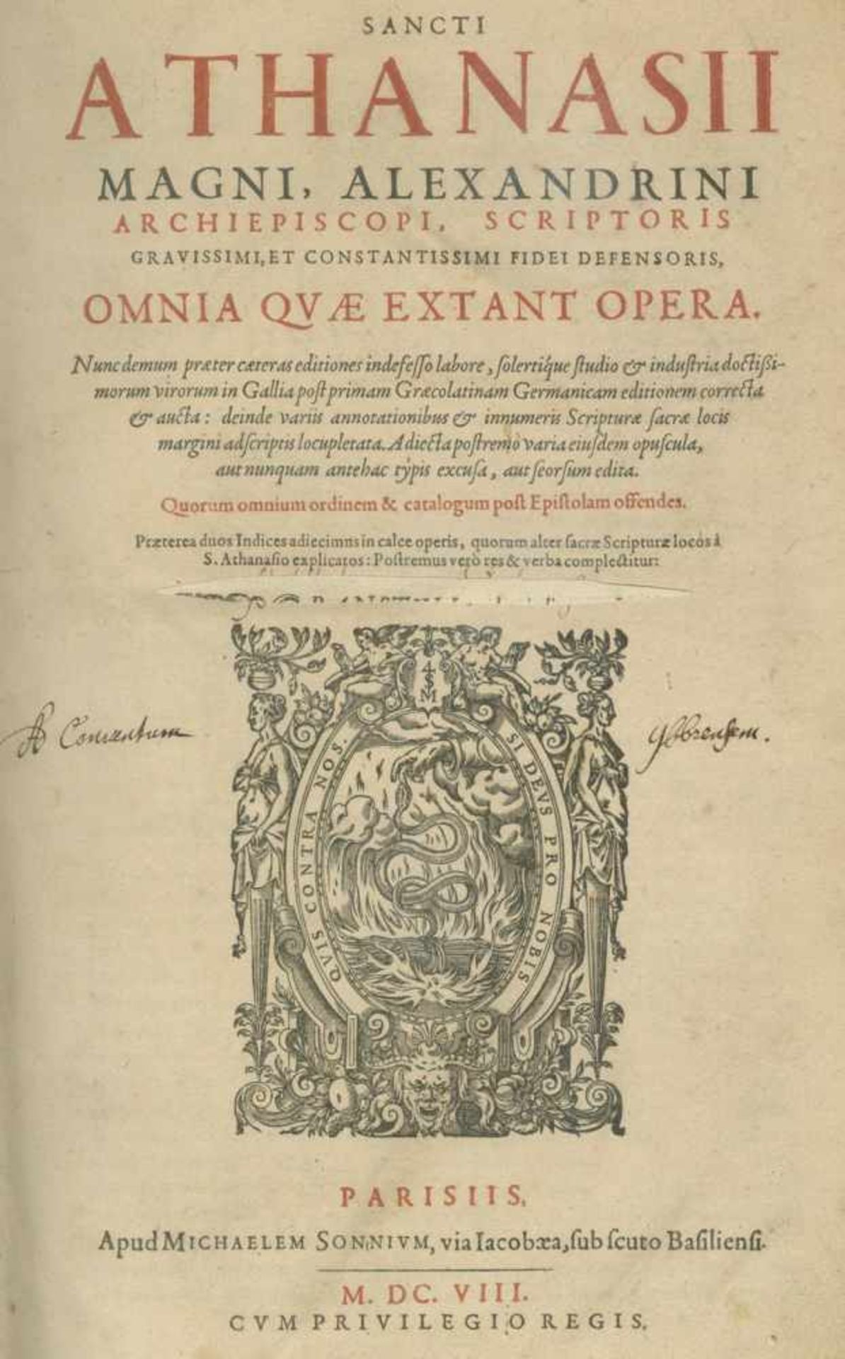 Athanasius Alexandrinus.Omnia quae extant opera. Nunc demum praeter caeteras editiones indefesso