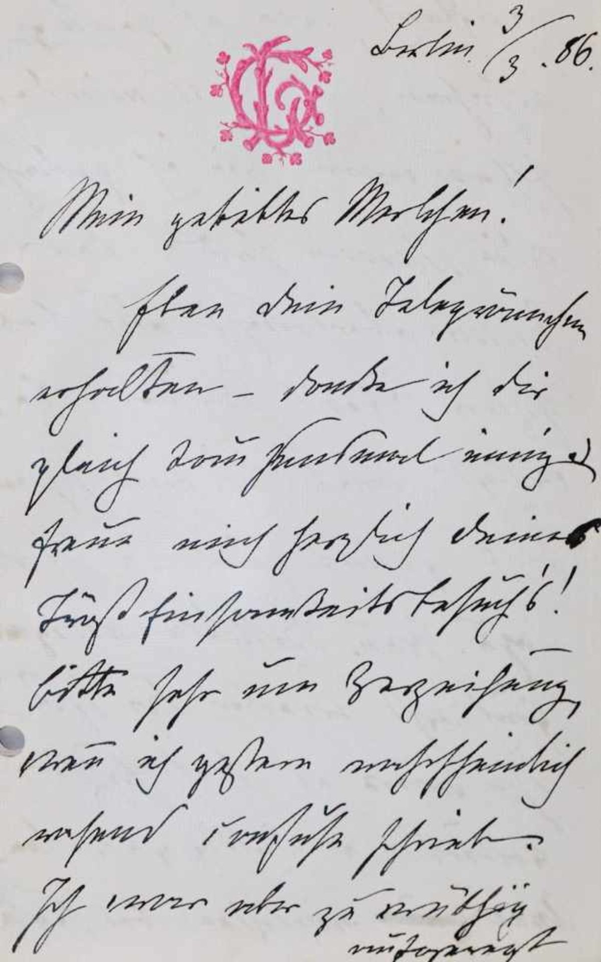 Bismarck, Johann von(1824-1894). Rückentitel: Briefe der Fürstin Bismarck (Johanna von Puttkamer, - Bild 7 aus 10