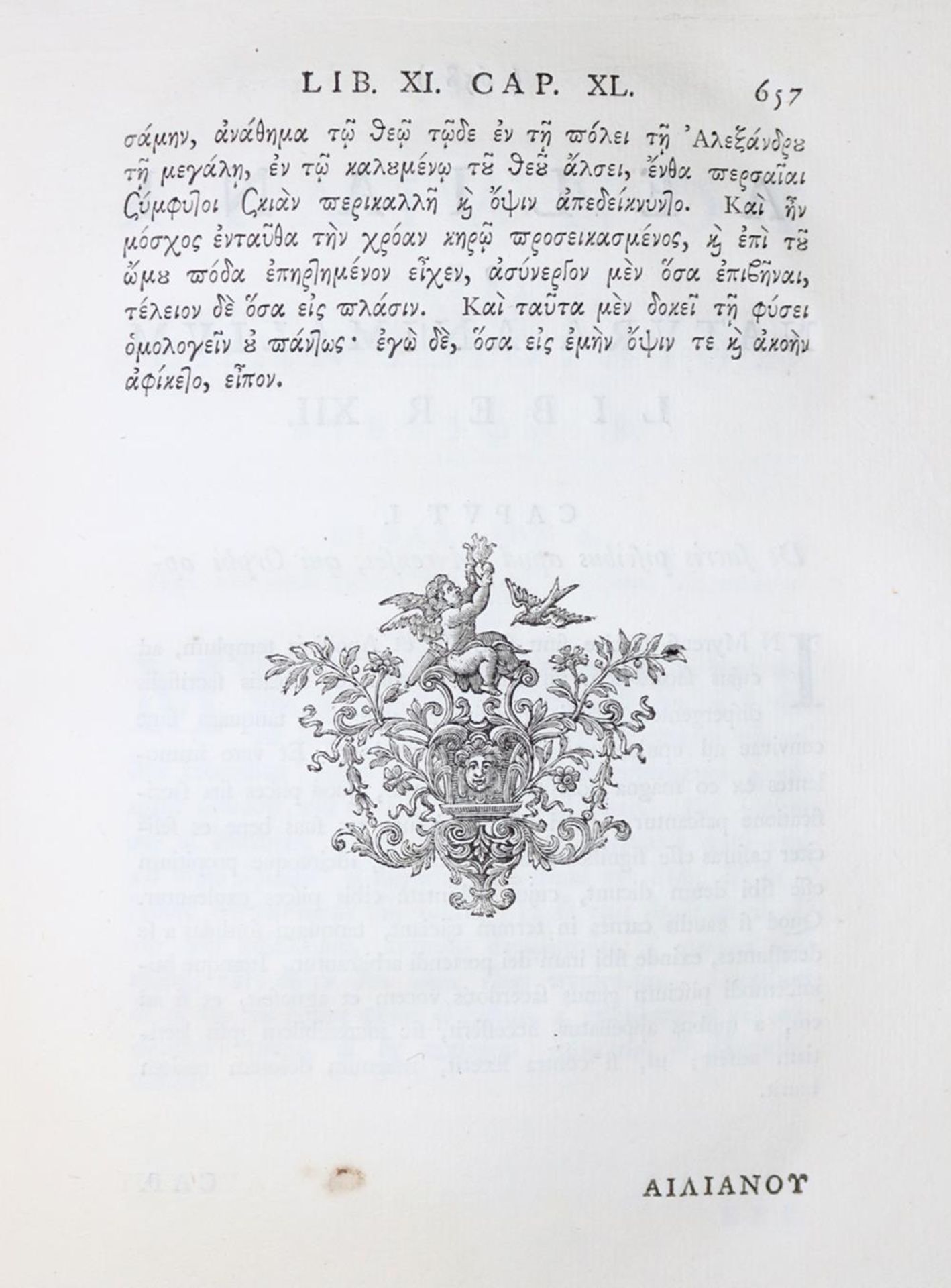 Aelianus,C.De natura animalium libri XVII. Cum animadversionibus C. Gesneri, et D.W.Trilleri. 2 Bde. - Bild 2 aus 2