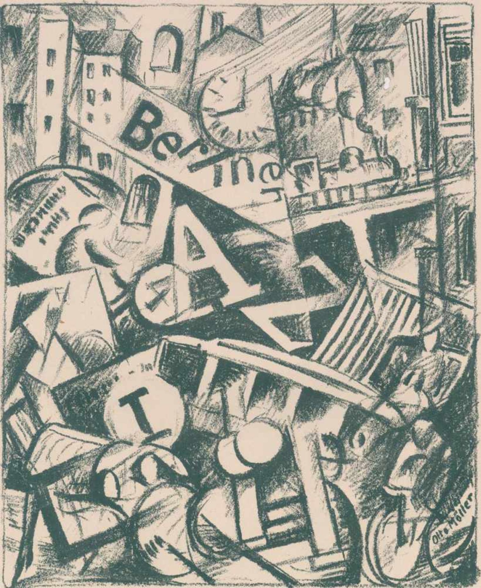 Möller, Otto(1883 Schmidefeld/Thüringen - Berlin 1964). Berliner Jazz. Lithographie, ca. 1920. 25