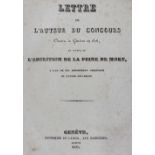 (Sellon,J.J.de).(Sellon,J.J.de). Lettre de l'auteur du concurs ouvert à Geneve en 1826(Sel