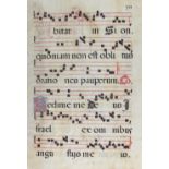 Antiphonar.Antiphonar. 2 beidseit. beschrieb. Bl. aus einem Antiphonar auf Pergament, cAnti