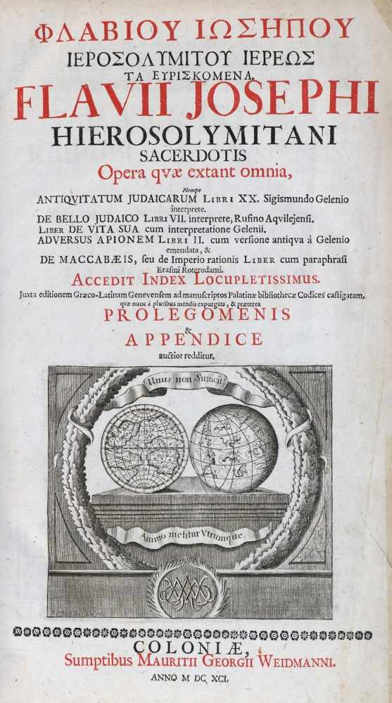 Flavius,J.Flavius,J. Opera quae extant omnia... Antquitattum judaicarum Libri XX. De beFlav