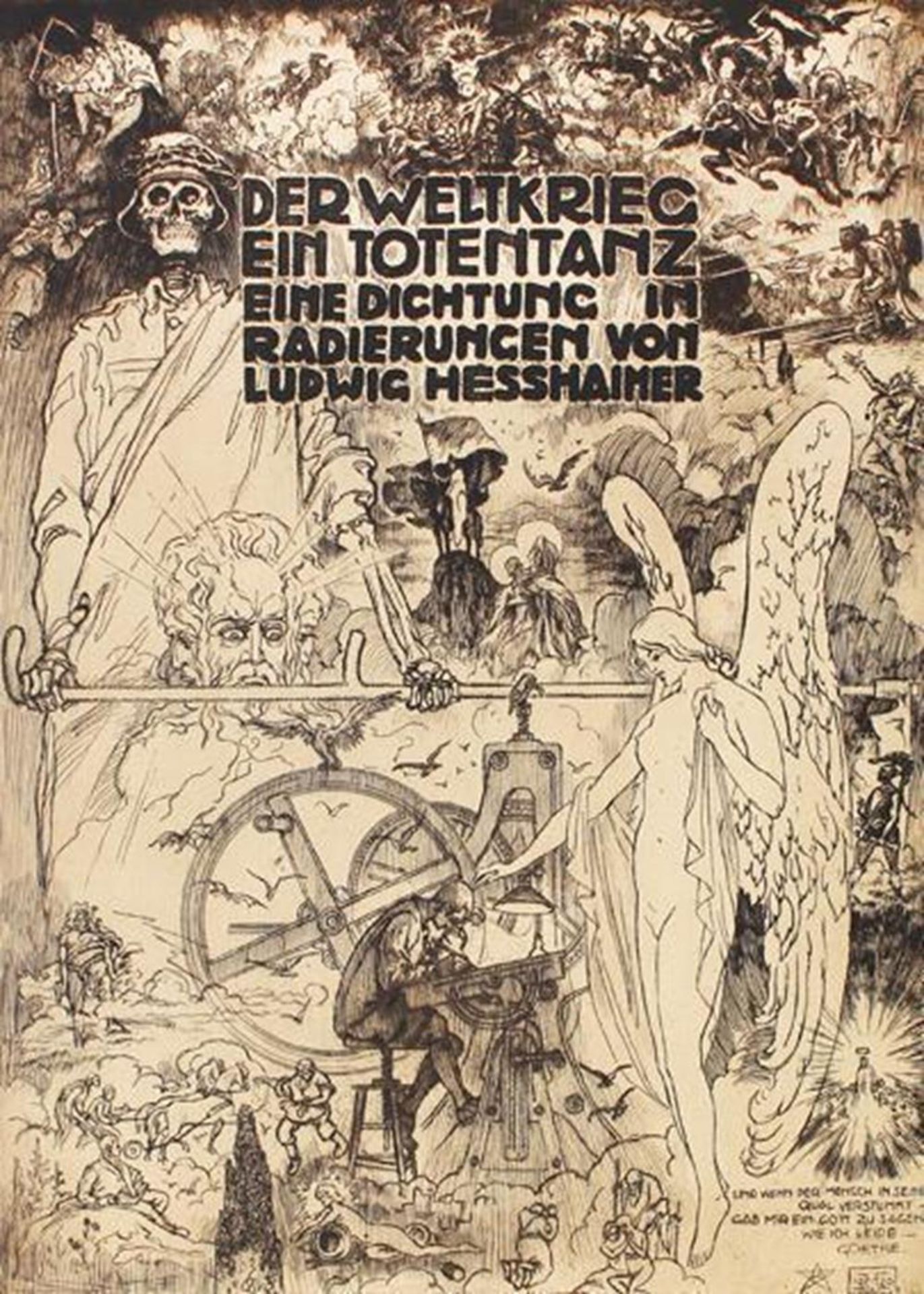 Hesshaimer,L.Hesshaimer,L. Der Weltkrieg. Ein Totentanz. Eine Dichtung in Radierungen.Hessh