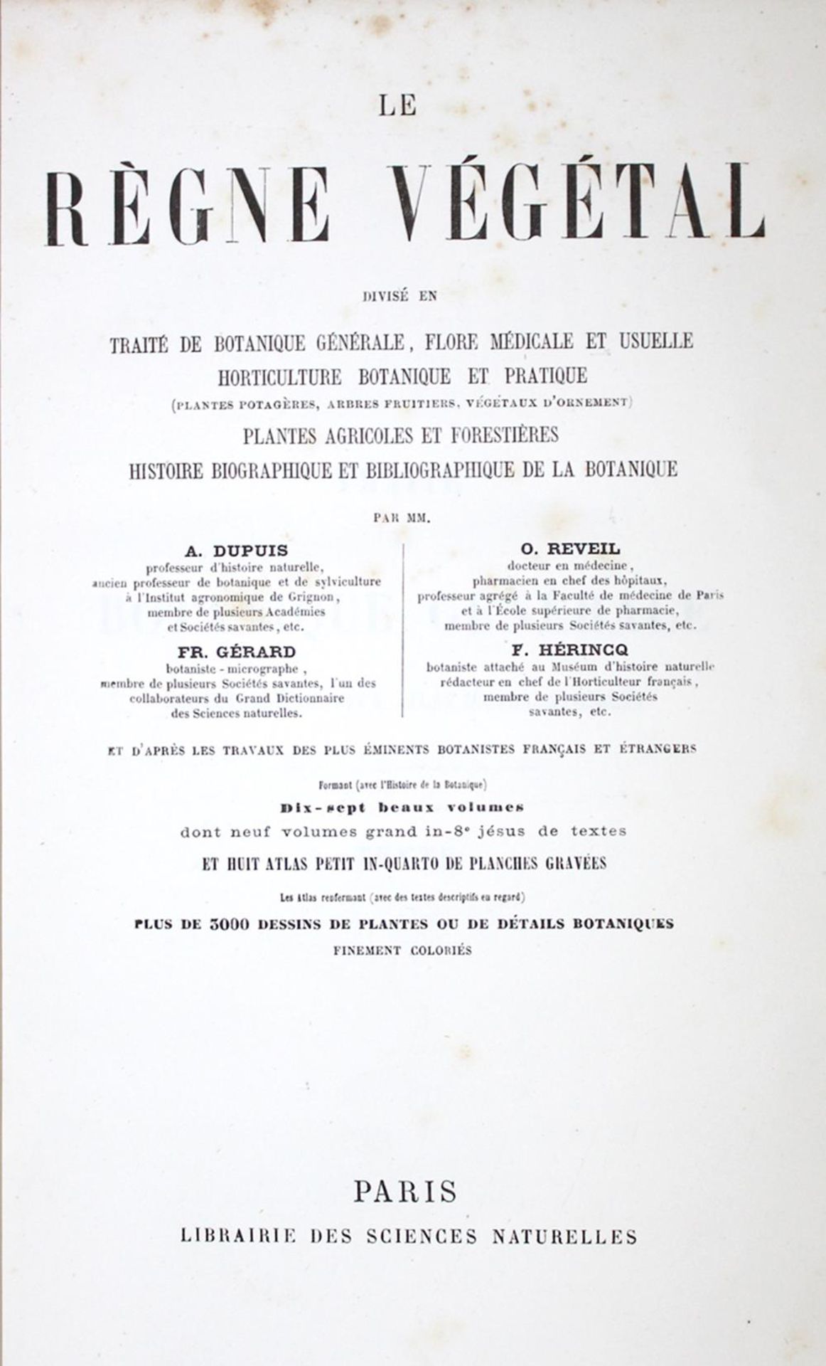 Dupuis,A.Dupuis,A. Le regne vegetal. 16 Bde. (8 Text-, 8 Tafelbde.). Paris, Morgand (18Dupu