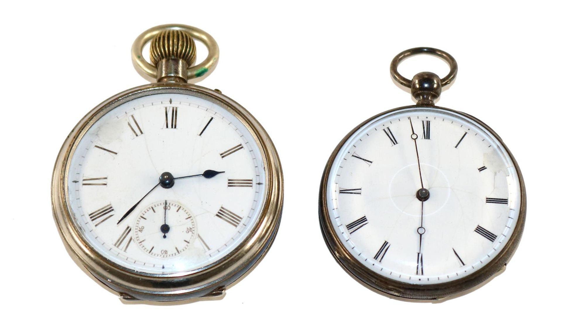2 Taschenuhren Silber2 Taschenuhren Silber um 1900-20. Beide Gehäuse ungestempelt. Sil2 Ta