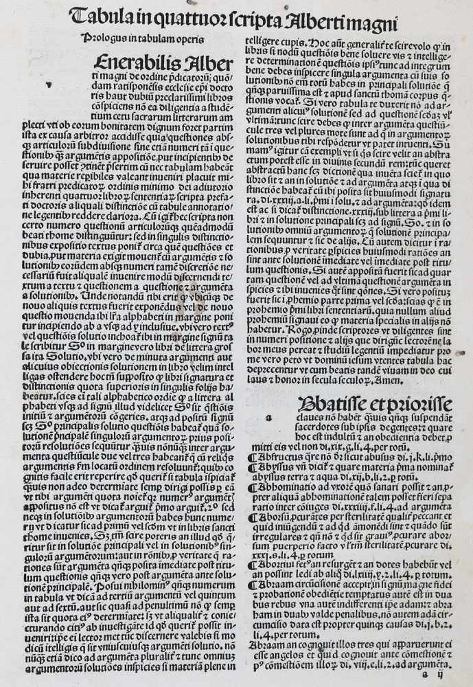 Albertus Magnus.Albertus Magnus. Scriptum primum (u. quartum) super sententiarum (PetruAlbe - Image 2 of 2