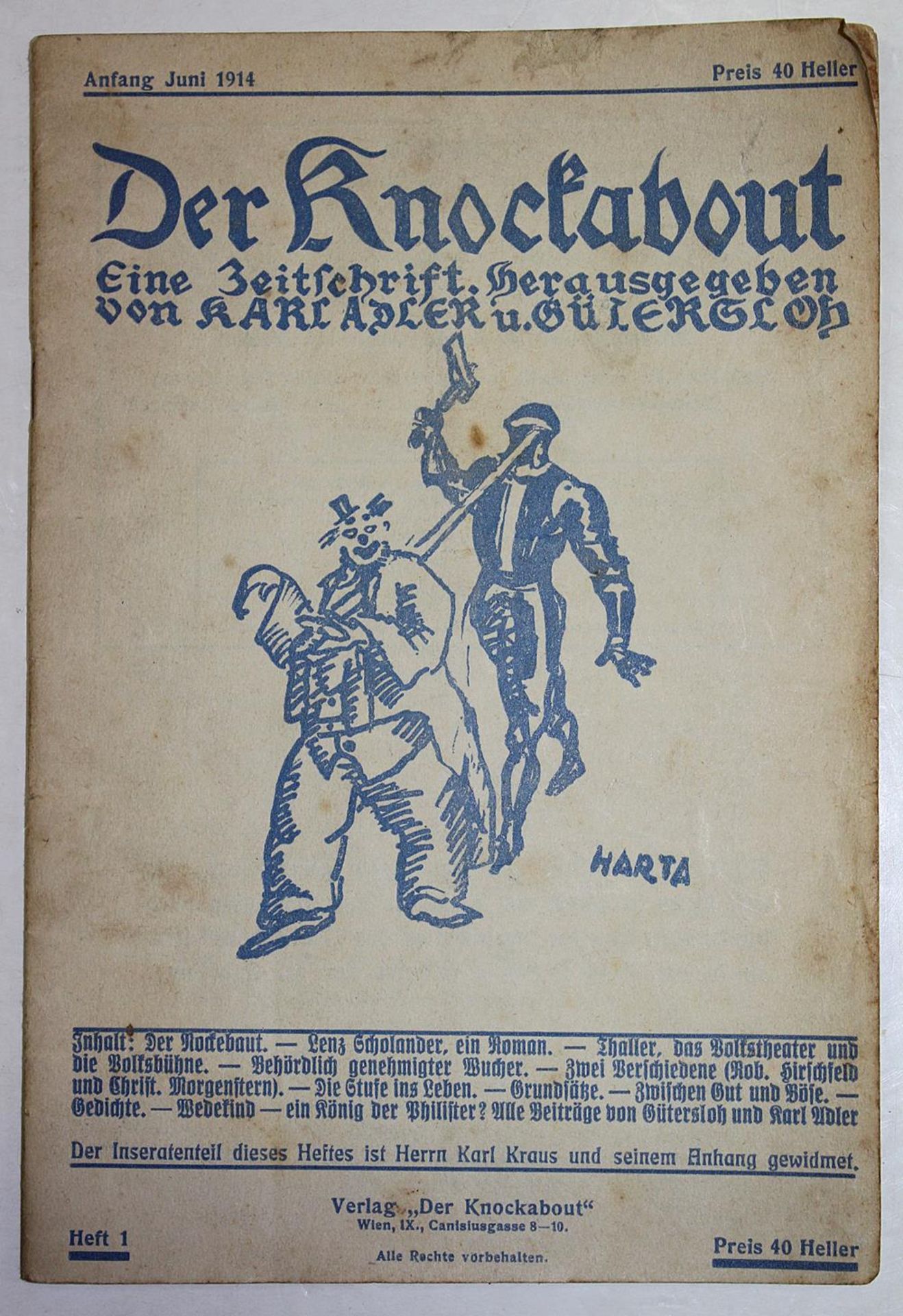Knockabout, Der.Knockabout, Der. Eine Zeitschrift. Hrsg. von Karl Adler u. Gütersloh (Knoc