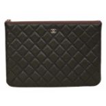 Chanel Pochette.Chanel Pochette. Kaviar-Leder in Schwarz mit Reißverschluss, InnenraumChan