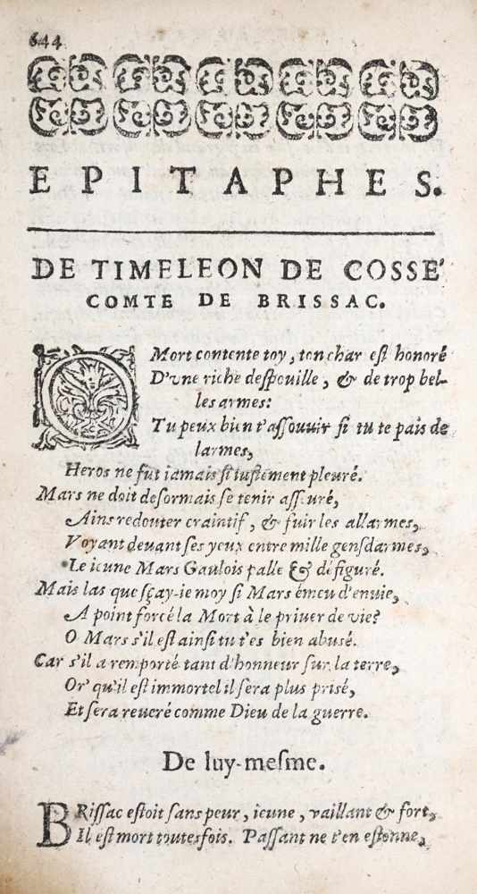 (Desportes,P.(Desportes,P. Les oeuvres. Rouen, Du Petit Val 1611). 675 S., 19 Bl. Hldr.(Des