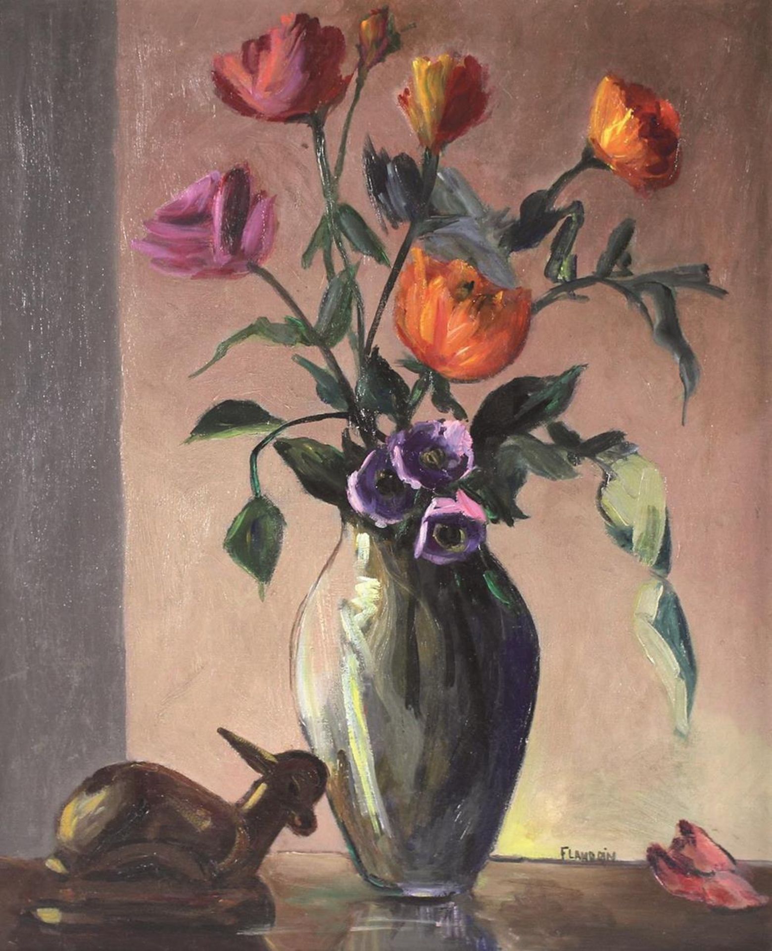 Flandrin, Jules-LeonFlandrin, Jules-Leon (1871 Corenc 1947, zugeschrieben). BlumenstillFlan