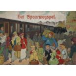 Het Spoorwegspel.Het Spoorwegspel. Nbg., Spear (um 1900). Farb. lithogr. Pp.-SpielplanHet S