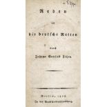 Fichte,J.G.Fichte,J.G. Reden an die deutsche Nation. Bln., Realschulbuchhandlung 1808.Ficht
