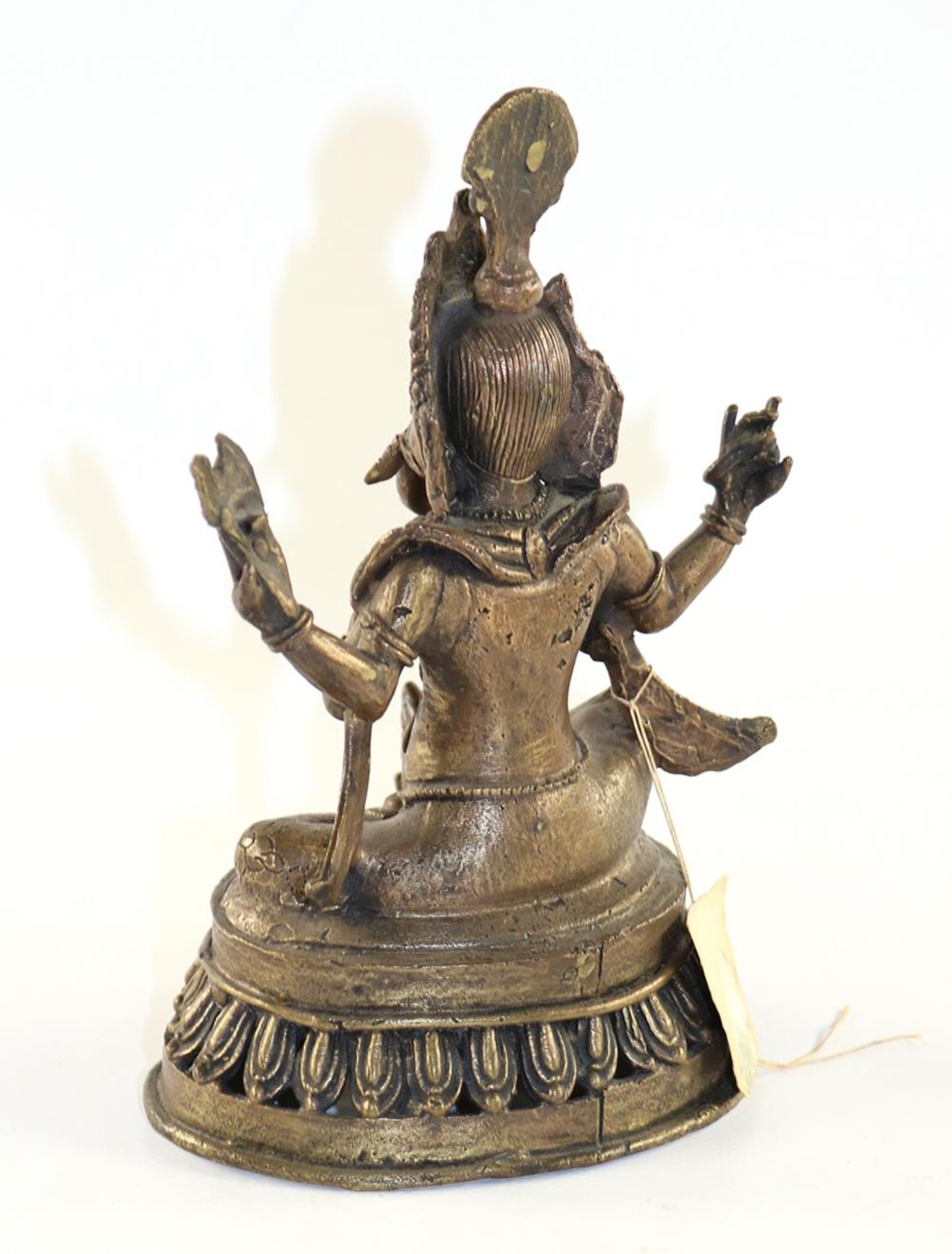 Ganesha BronzeGanesha Bronze Wohl Indien 20.Jhdt. Auf Lotusthron sitzend. Die Ratte zuGanes - Bild 2 aus 2