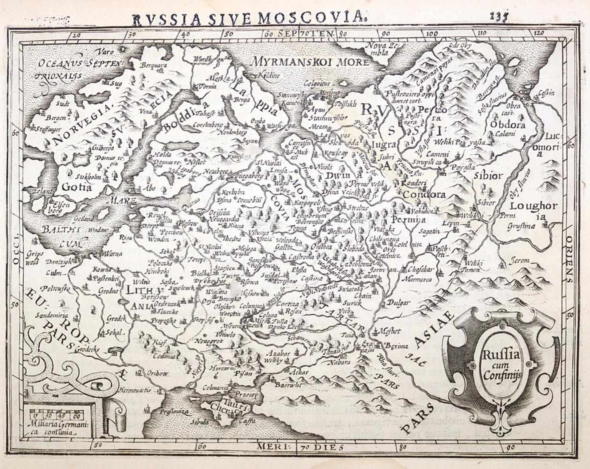 Russland.Russland. 2 Kupferstichkarten, 1632. Blattgröße 16,5 x 21 cm. Aus: Atlas sivRuss