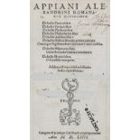 Appianus Alexandrinus.Appianus Alexandrinus. Romanarum historiarum, de bellis Punicis,Appia
