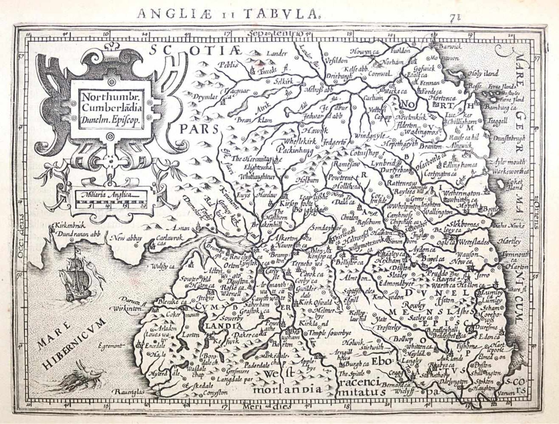 England.England. 9 Kupferstichkarten, 1632. Blattgröße 16,5 x 21 cm. Aus: Atlas siveEngla - Bild 3 aus 3