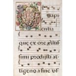 Antiphonar.Antiphonar. Beidseitig beschrieb. Bl. aus einer latein. Notenhandschrift aufAnti