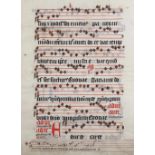 Antiphonar.Antiphonar. 2 beidseit. beschrieb. Bl. aus einem Antiphonar auf Pergament, cAnti