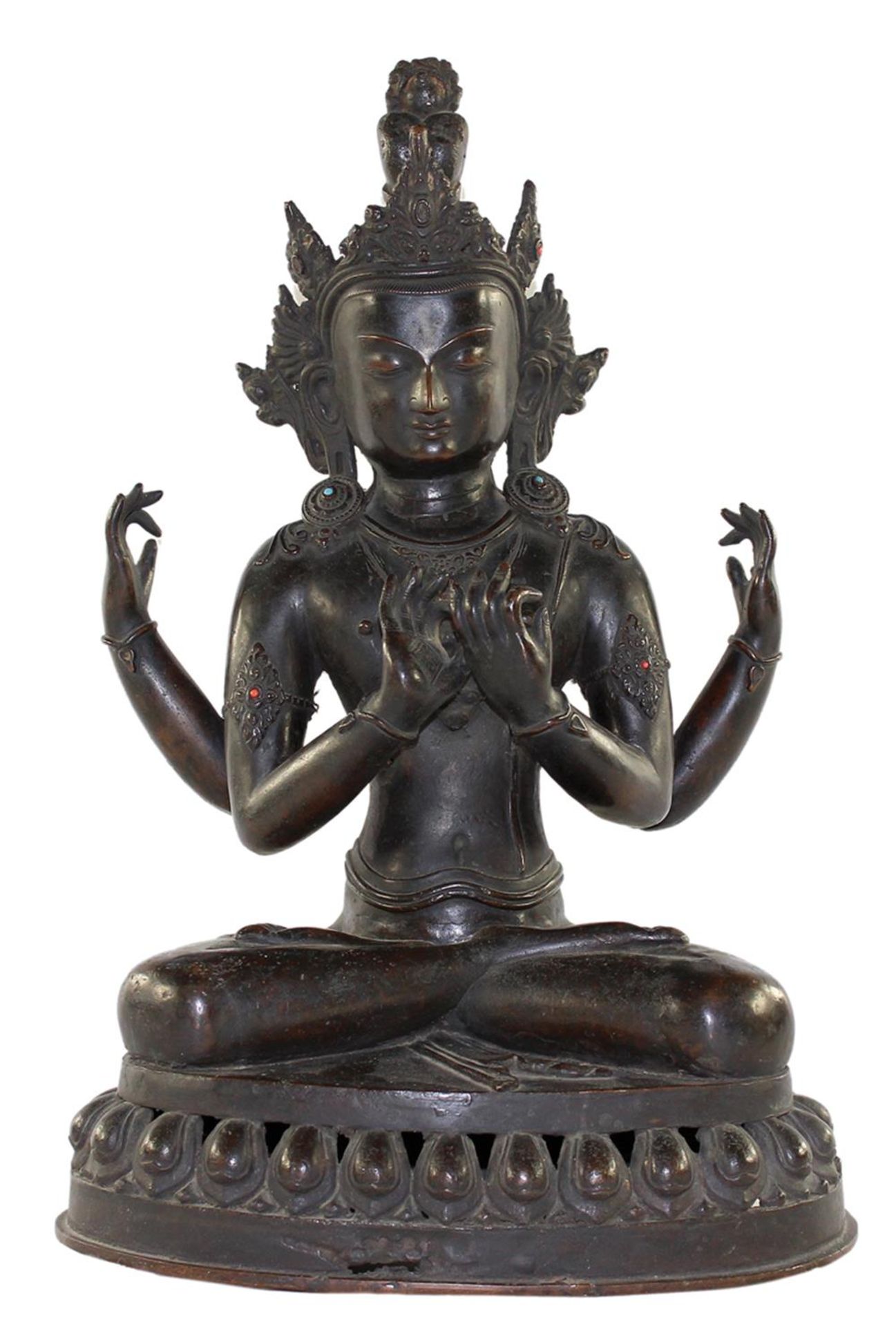 Avalokiteshvara ShadakshariAvalokiteshvara Shadakshari Bronzeskulptur Tibet wohl 19.Jh.Aval
