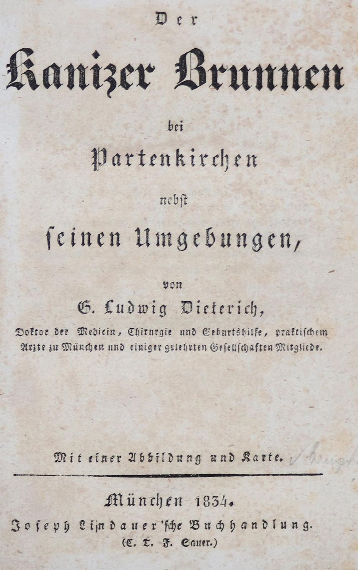 Dieterich,G.L.Dieterich,G.L. Der Kanizer Brunnen bei Partenkirchen nebst seinen UmgebunDiet
