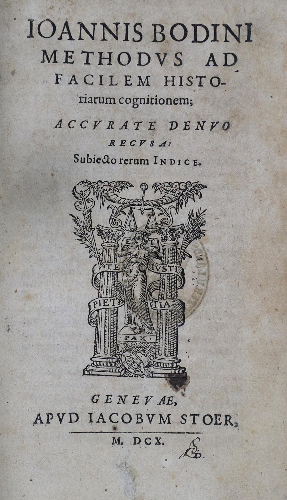 Bodin,J.Bodin,J. Methodus ad facilem historiarum cognitionem, accurate denuo recusa, suBodi