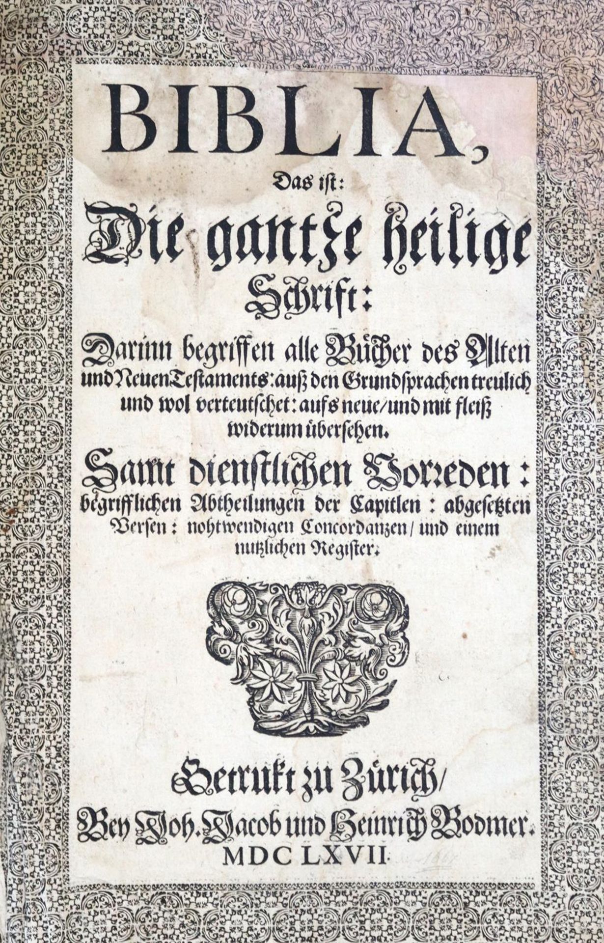 Biblia germanica.Biblia germanica. Biblia, Das ist: Die gantze heilige Schrift; DarinnBibli