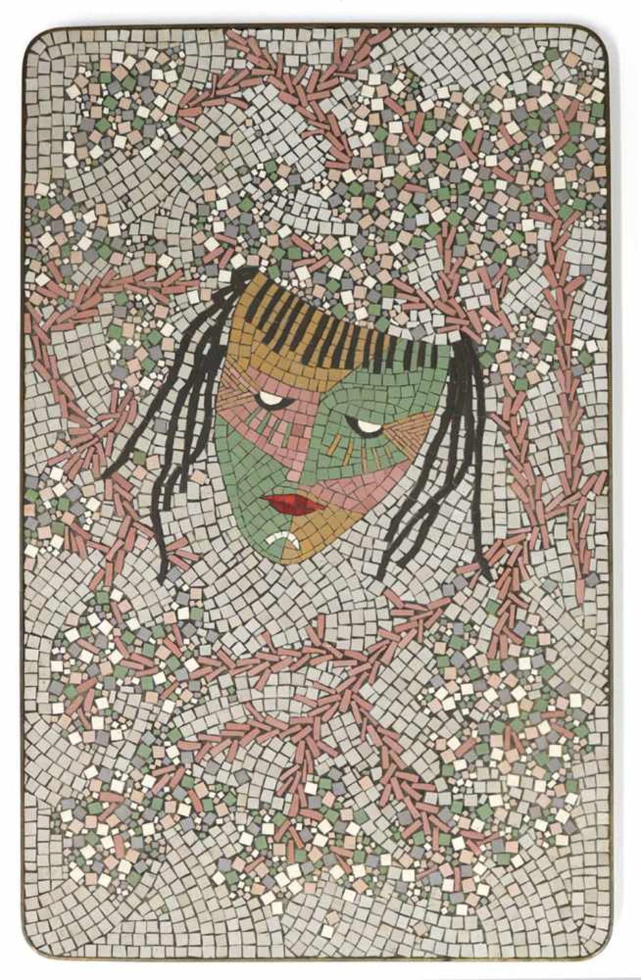 Tischmosaik 50er JahreTischmosaik 50er Jahre Große ehem. Tischplatte, mit Mosaik aus KTisc