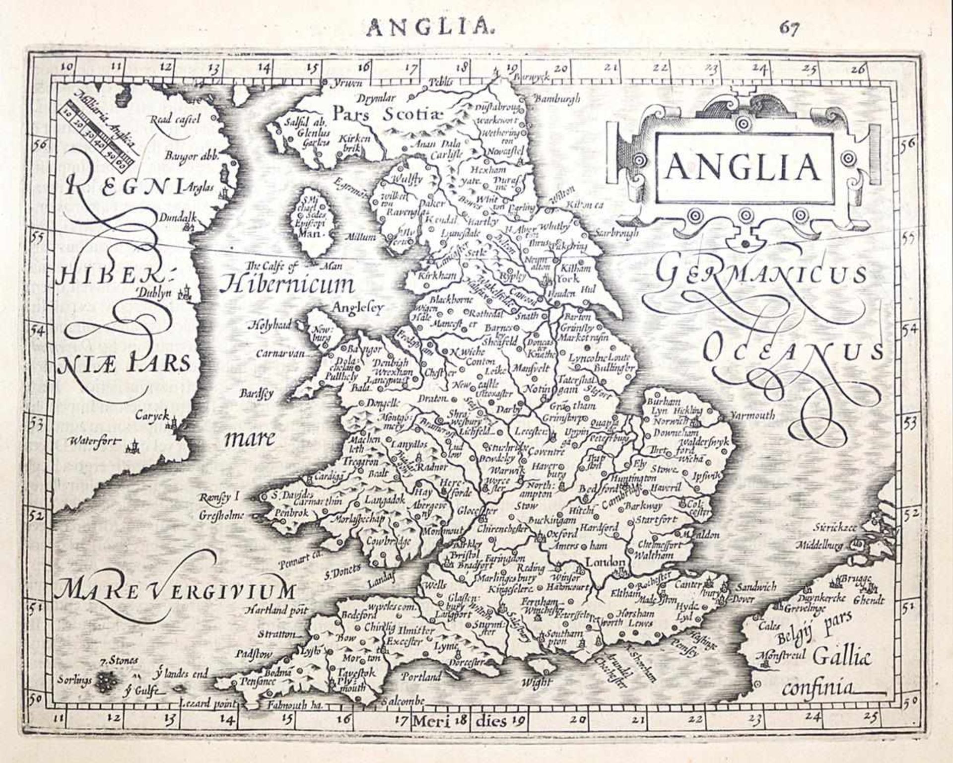 England.England. 9 Kupferstichkarten, 1632. Blattgröße 16,5 x 21 cm. Aus: Atlas siveEngla - Bild 2 aus 3