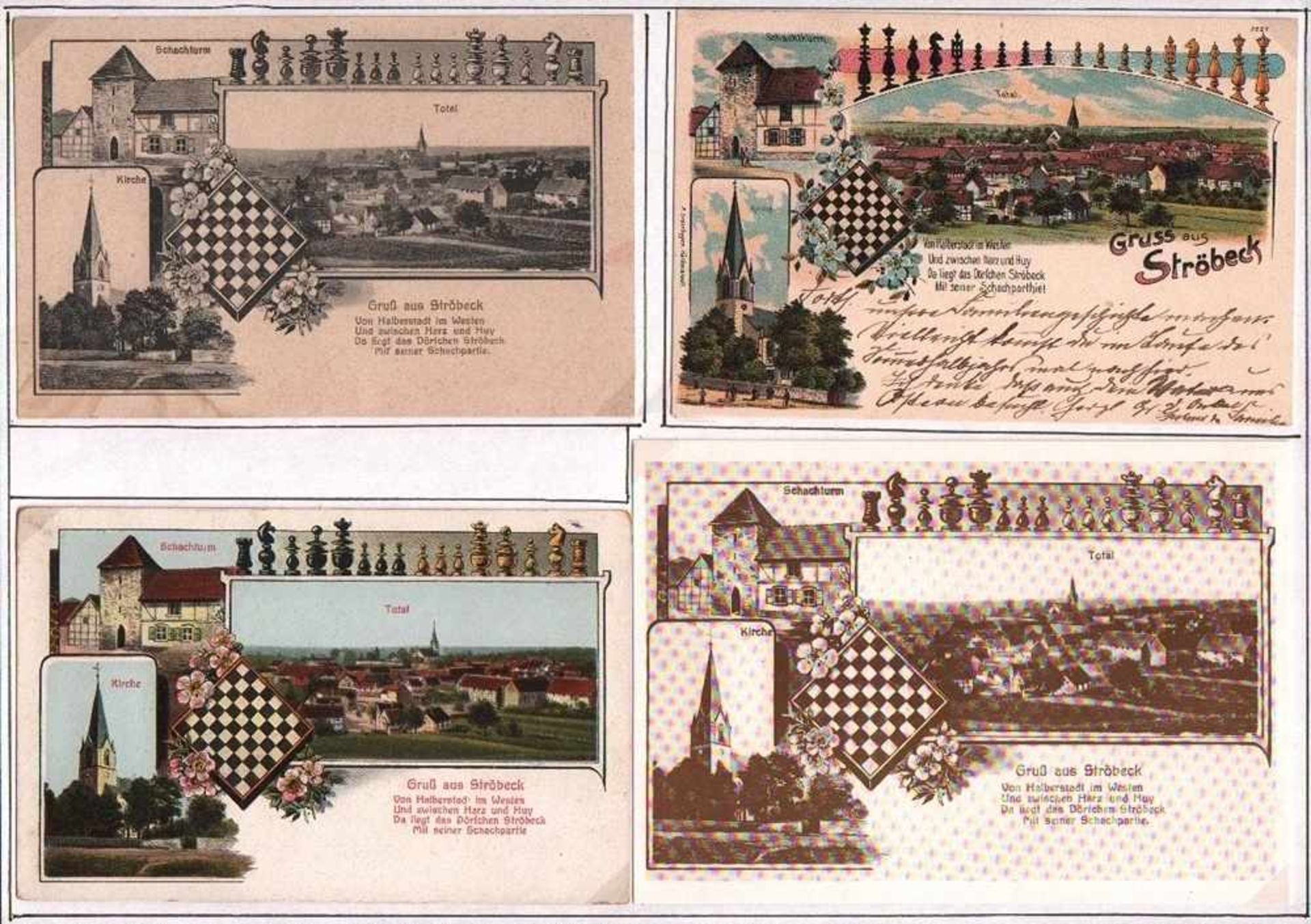 Ströbeck.Sammlung mit ca. 46 Teilen zum Schachdorf Ströbeck in Sachsen - Anhalt aus dem 20.