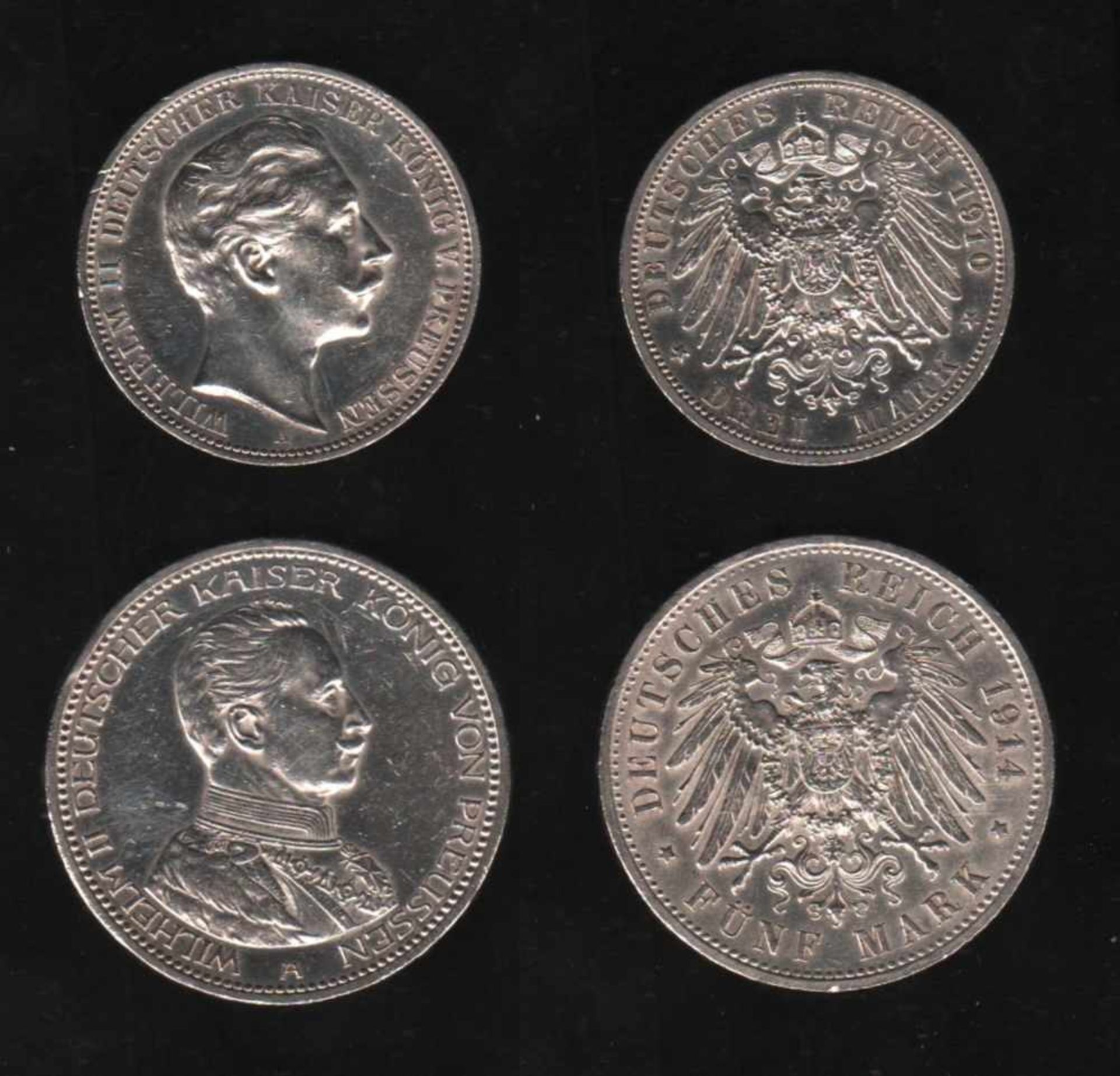 Deutsches Reich. Silbermünze. 5 Mark.Wilhelm II., Deutscher Kaiser. A 1914. Vorderseite: Porträt