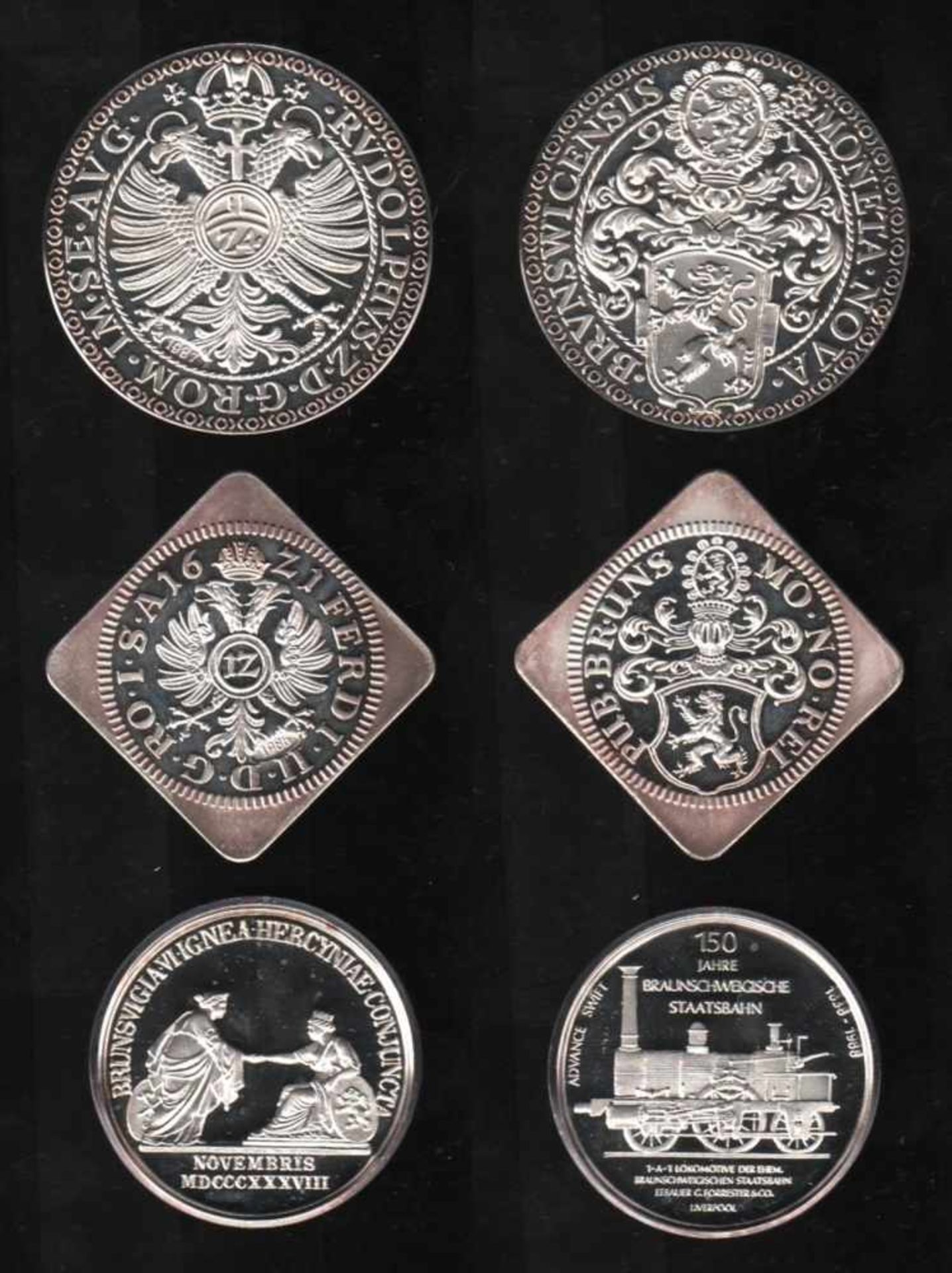 Braunschweig. Feinsilber - Nachprägungaus dem Jahr 1987: Braunschweig - Reichstaler von 1591.