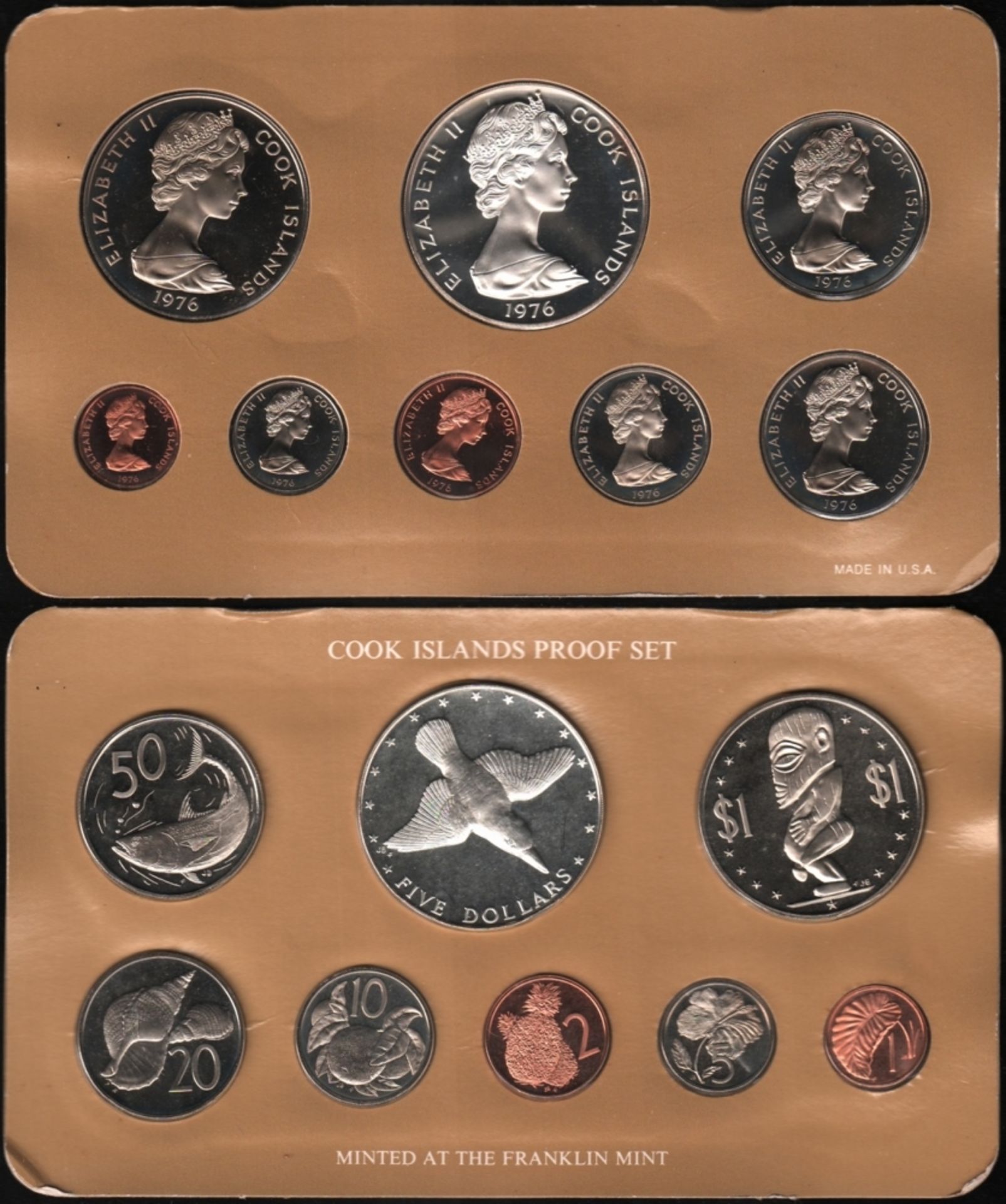 Silber. Münzen. Cookinseln. Kursmünzensatz