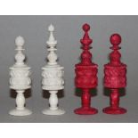 Europa. England. 24 Schachfiguren aus Bein im "Barleycorn - Stil".