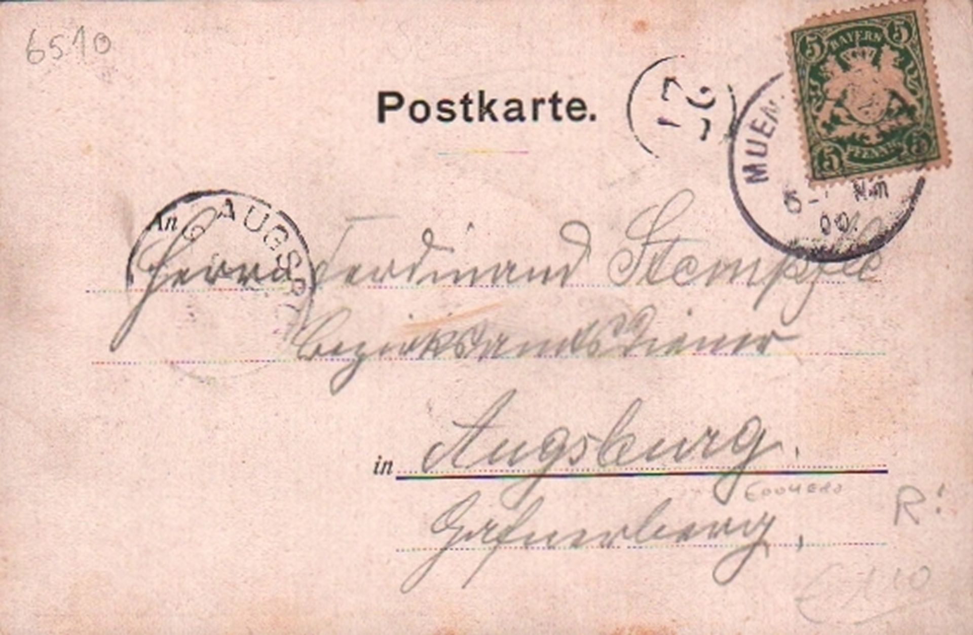 Postkarte. München 1900. - Image 2 of 2